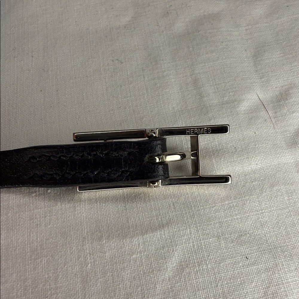 Hermès Hapi 3 Triple Wrap Black Leather Bracelet with Silver Buckle – EUC - Picture 5 of 5